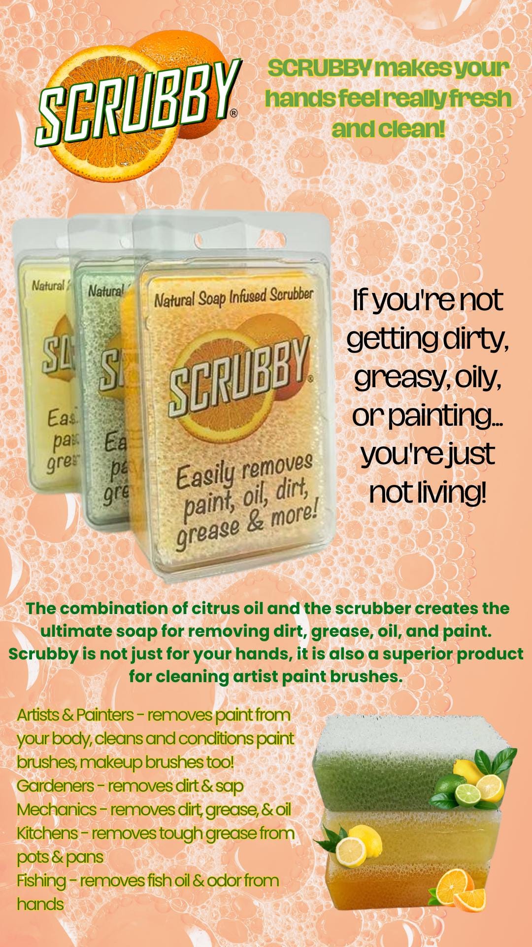 SCRUBBY SOAP | Orange | Lemon Lime | Lemon