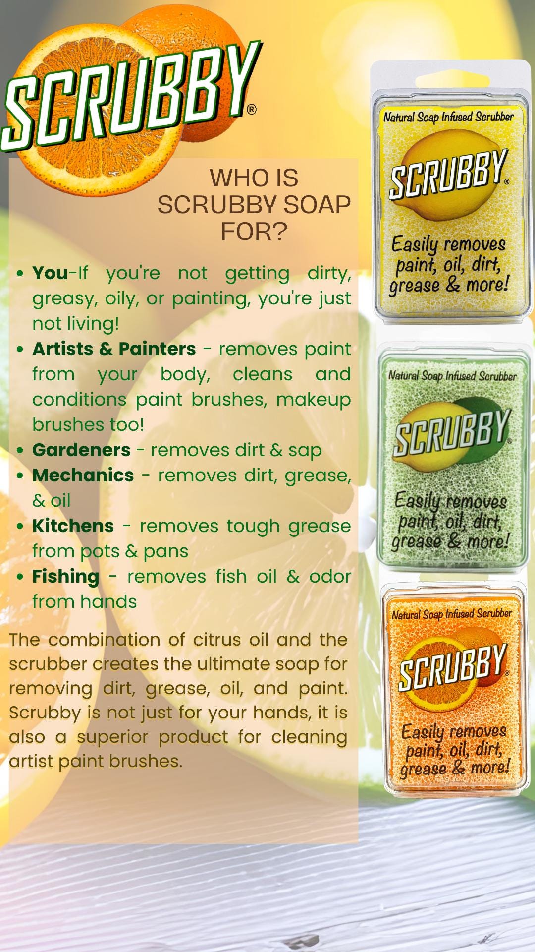 SCRUBBY SOAP | Orange | Lemon Lime | Lemon