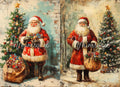 Santa Duo | 21"x29" | Large Decoupage Tissue Paper | Whimsykel Designs