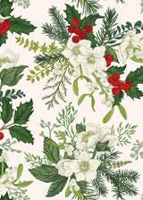 HOLIDAY HOLLY | 3 Sheets A3- 11.7 x 16.54 inches | Rice Decoupage Paper | Furniture | Crafts | Art|