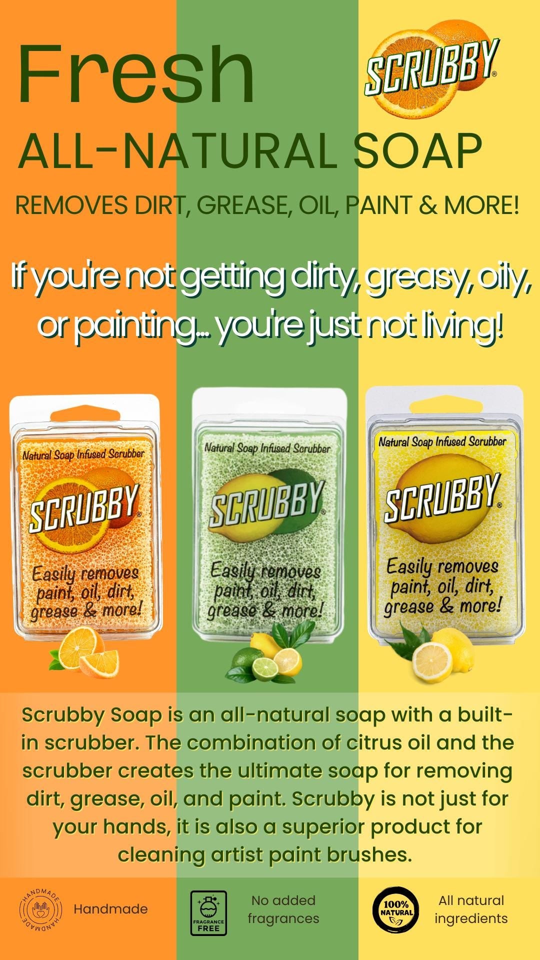 SCRUBBY SOAP | Orange | Lemon Lime | Lemon