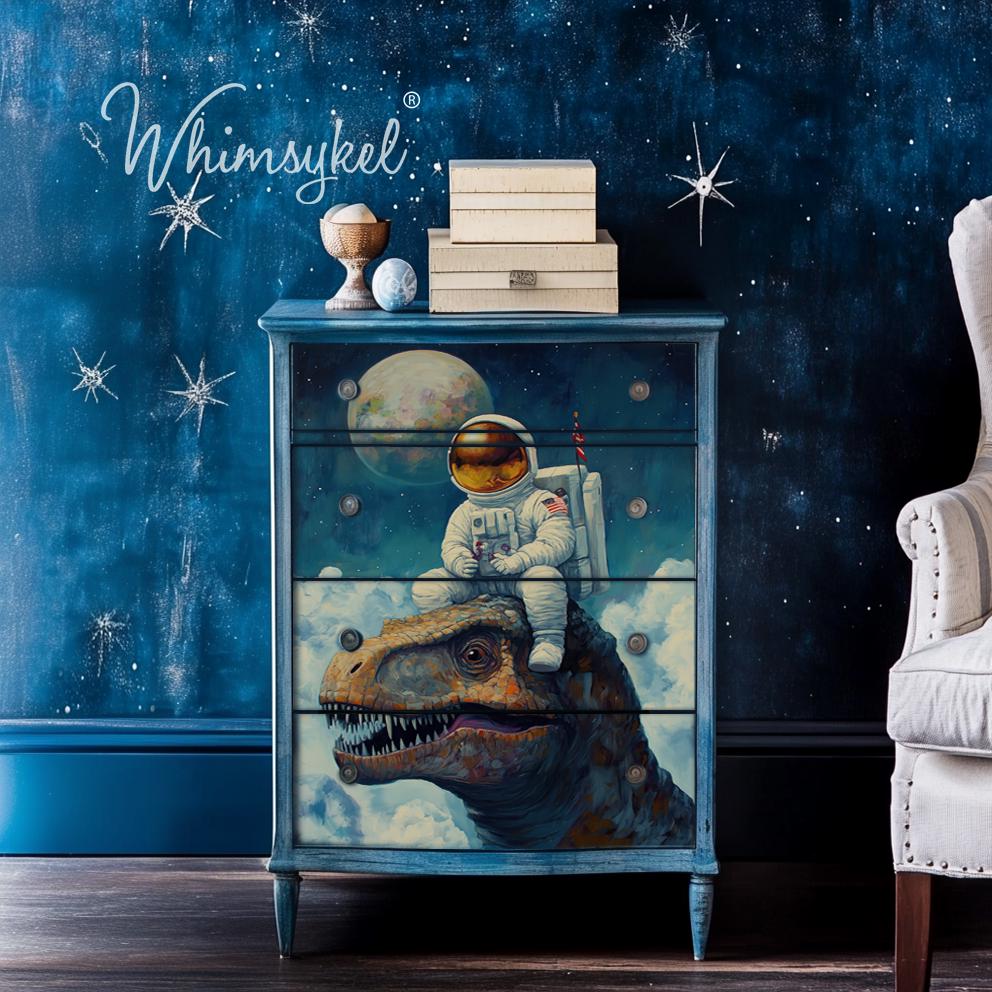 ASTRONAUT DREAMS | Large Decoupage Tissue Paper for Furniture | Arts & Crafts | 21x29 | Whimsykel Designs