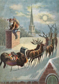 SANTA ON the ROOFTOP -| A3- 11.7 x 16.54 inches | Rice Decoupage Paper | Furniture | Crafts | Art  | Santa and Reindeer on the roof Dixie Belle Paint