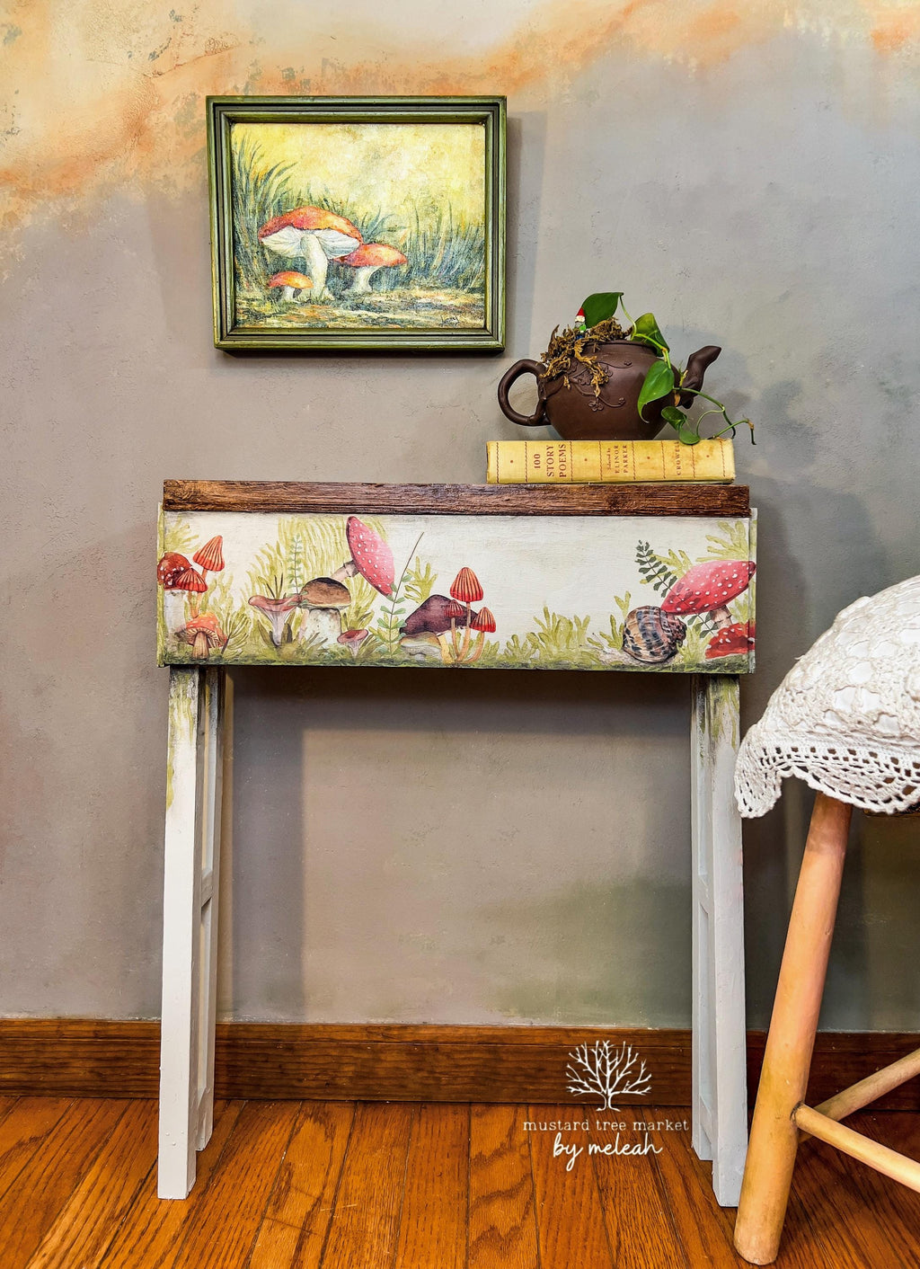 Mr. TOAD'S HAPPY PLACE | Transfer | Retired | Crafts | Art | Dixie Belle Paint | mushrooms, snails, butterflies and frogs