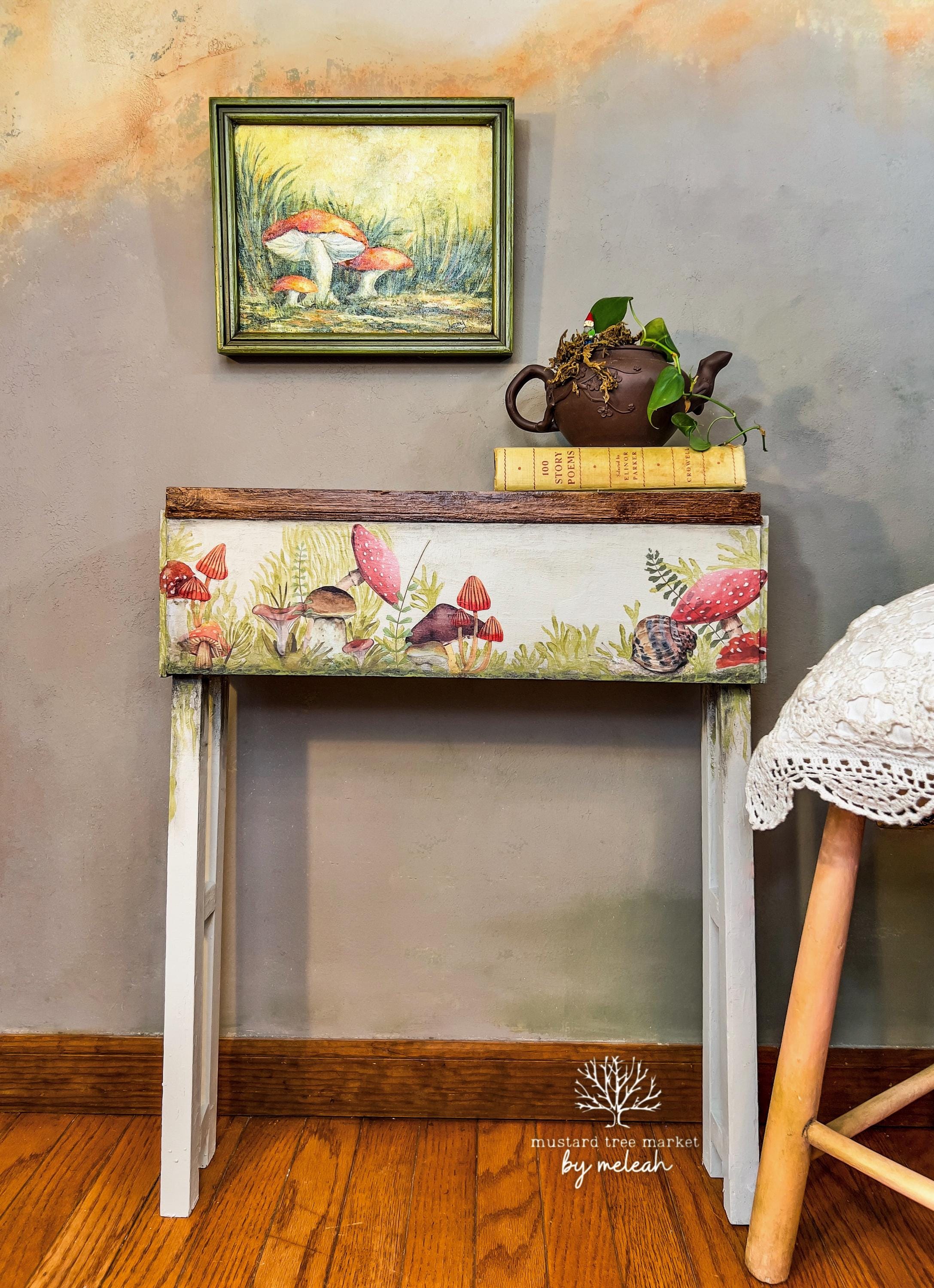 Mr. TOAD'S HAPPY PLACE | Transfer | Retired | Crafts | Art | Dixie Belle Paint | mushrooms, snails, butterflies and frogs