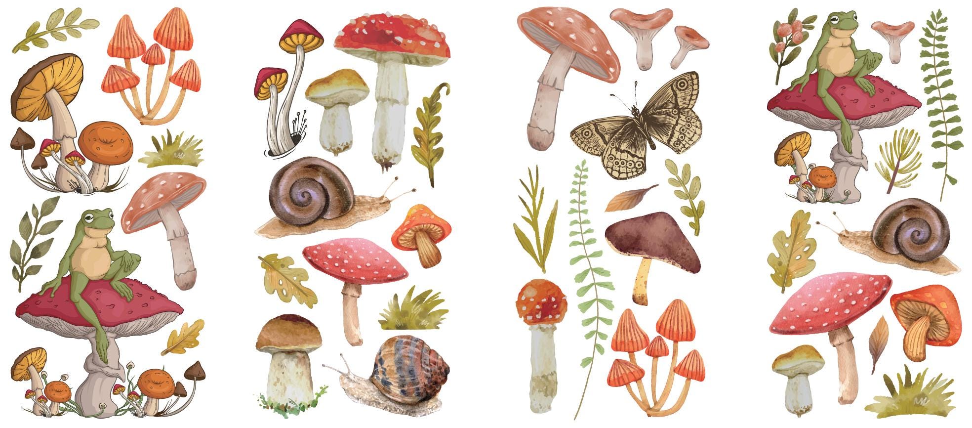 Mr. TOAD'S HAPPY PLACE | Transfer | Retired | Crafts | Art | Dixie Belle Paint | mushrooms, snails, butterflies and frogs