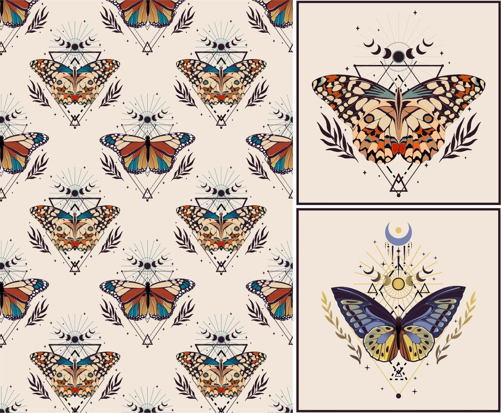 BOHO BUTTERFLIES | 2 Sheets A3- 11.7 x 16.54 inches | Rice Decoupage Paper | Furniture | Crafts | Art