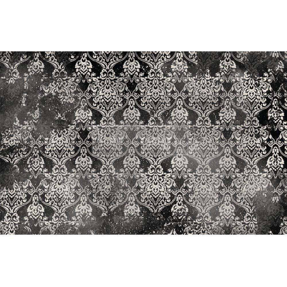 DARK DAMASK | Decoupage Decor Tissue Paper for Furniture | 19.5"x30" | Redesign with Prima | vintage damask on dark background