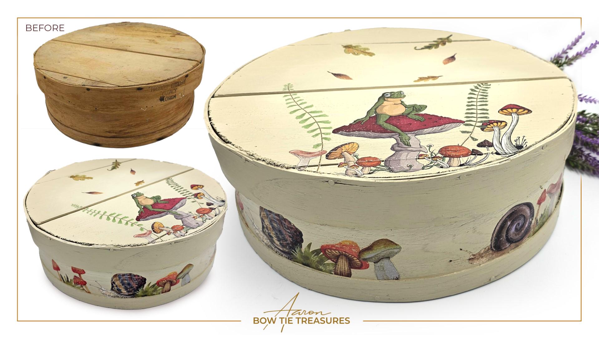 Mr. TOAD'S HAPPY PLACE | Transfer | Retired | Crafts | Art | Dixie Belle Paint | mushrooms, snails, butterflies and frogs