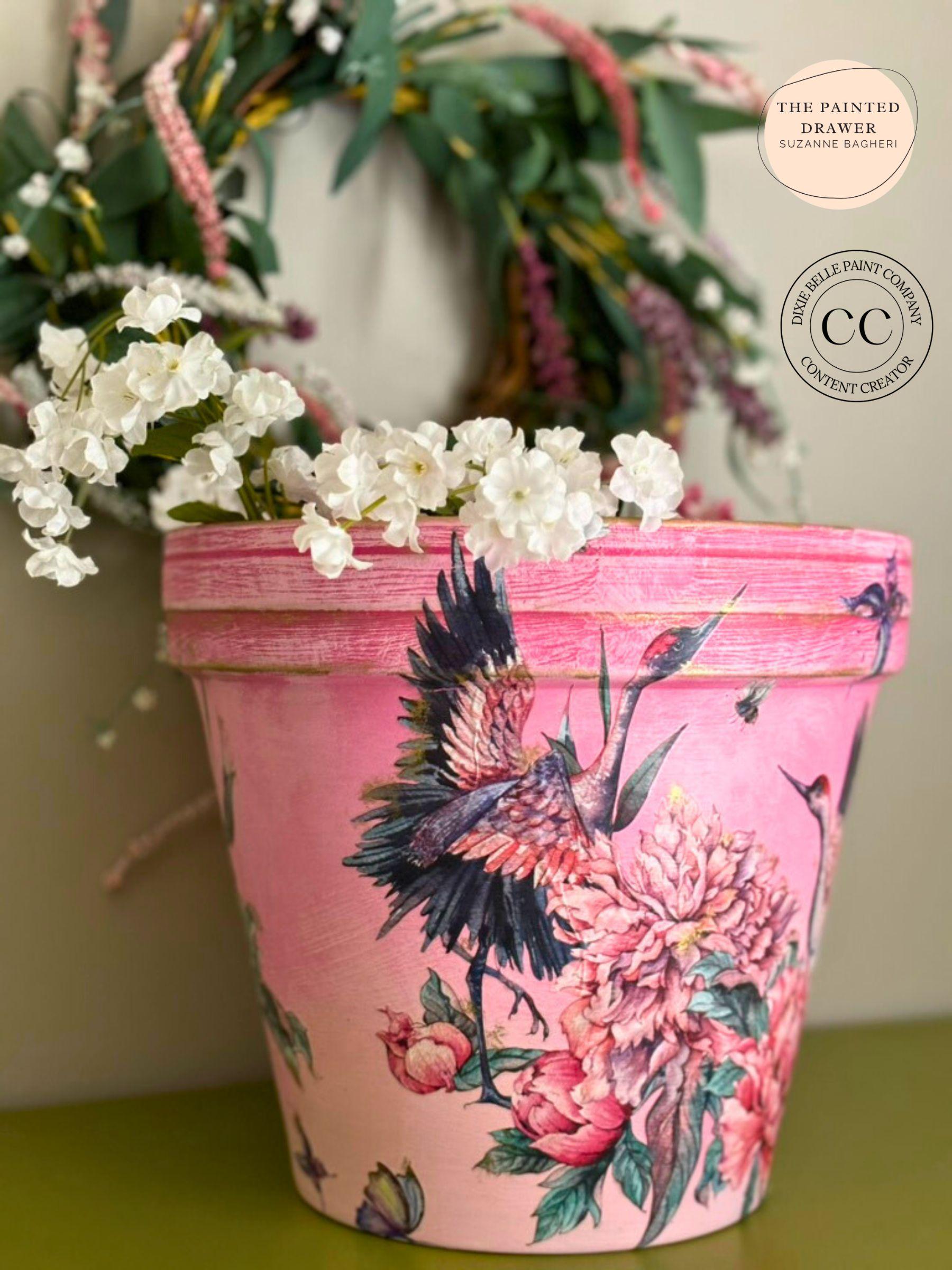 VERSAILLES GARDEN | Retired | Small Transfer For Furniture | Crafts | Art | Dixie Belle Paint | birds, florals, butterflies