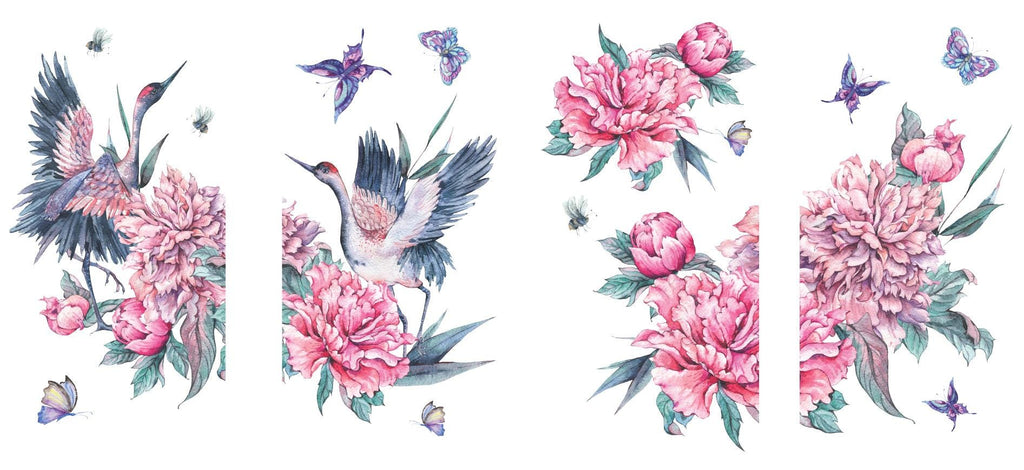 VERSAILLES GARDEN | Retired | Small Transfer For Furniture | Crafts | Art | Dixie Belle Paint | birds, florals, butterflies