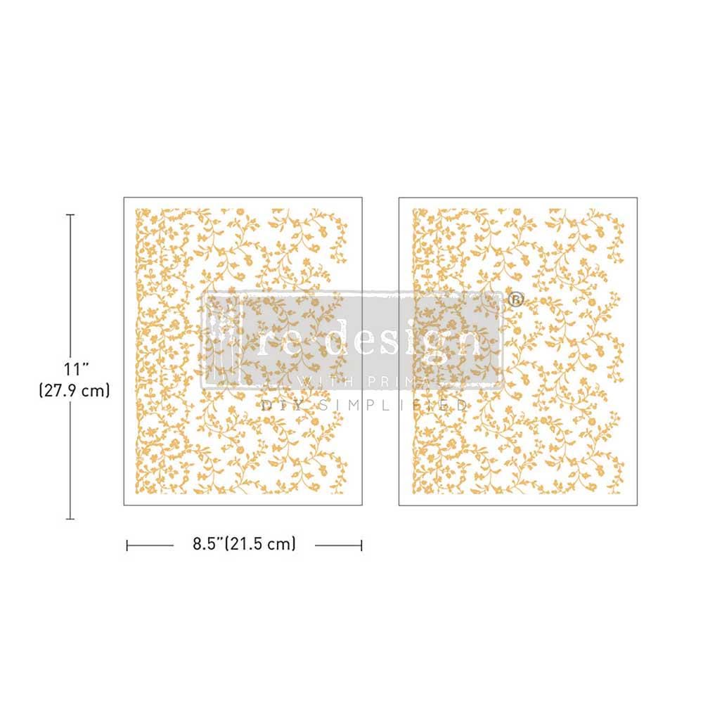 VINEYARD ELEGANCE | Middy Transfers | Redesign With Prima | Rub on Transfers for Furniture and Crafts | 2 sheets-8.5" x 11"