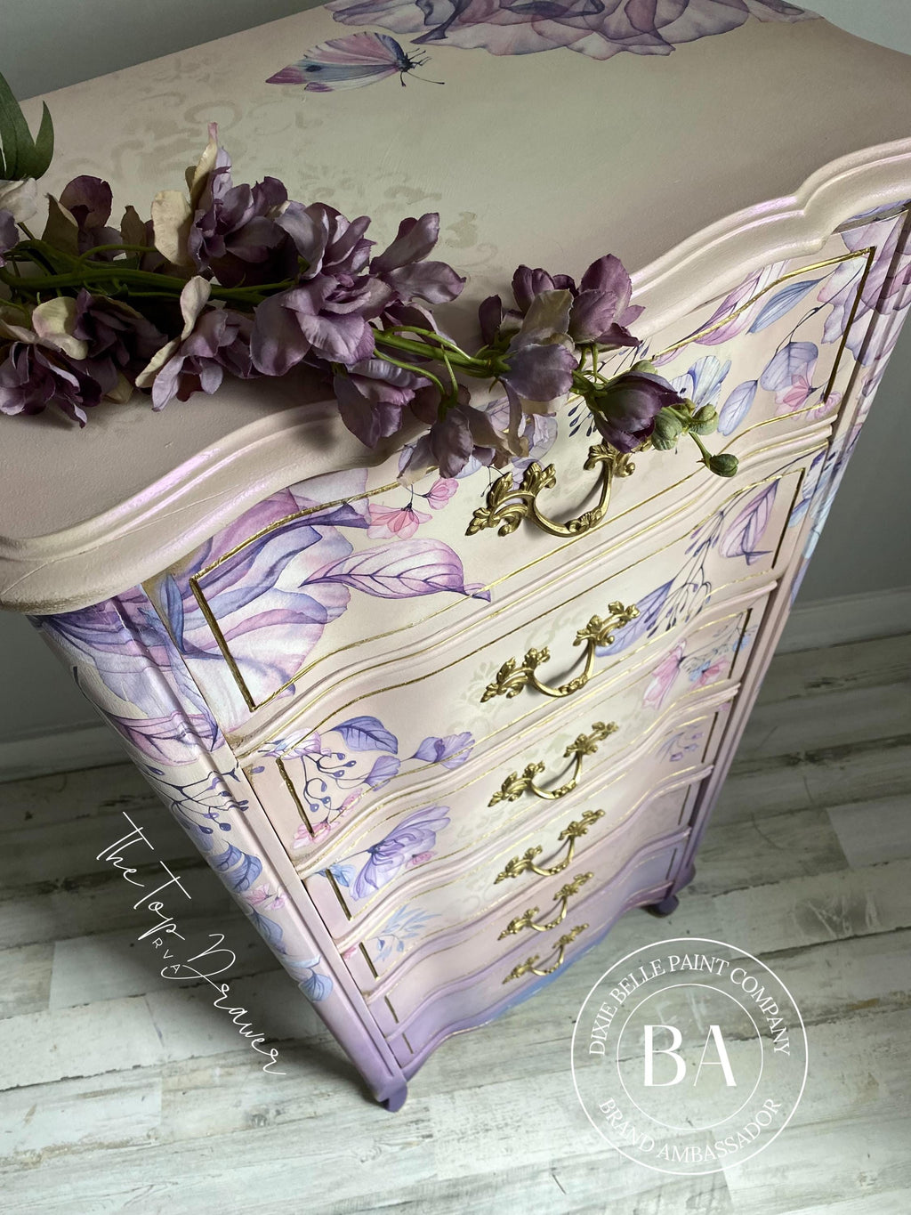 TRANSLUCENT GARDEN | Retired | Transfer | Dixie Belle Paint | 24"x38" divided into 4 sheets | florals, butterflies, dragonflies