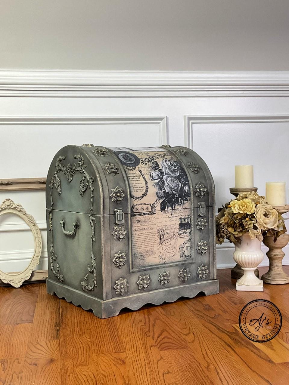 VINTAGE POST | Large Transfer for Furniture | Dixie Belle Paint | 24"x38" divided into 4 sheets | black and white script and stamps