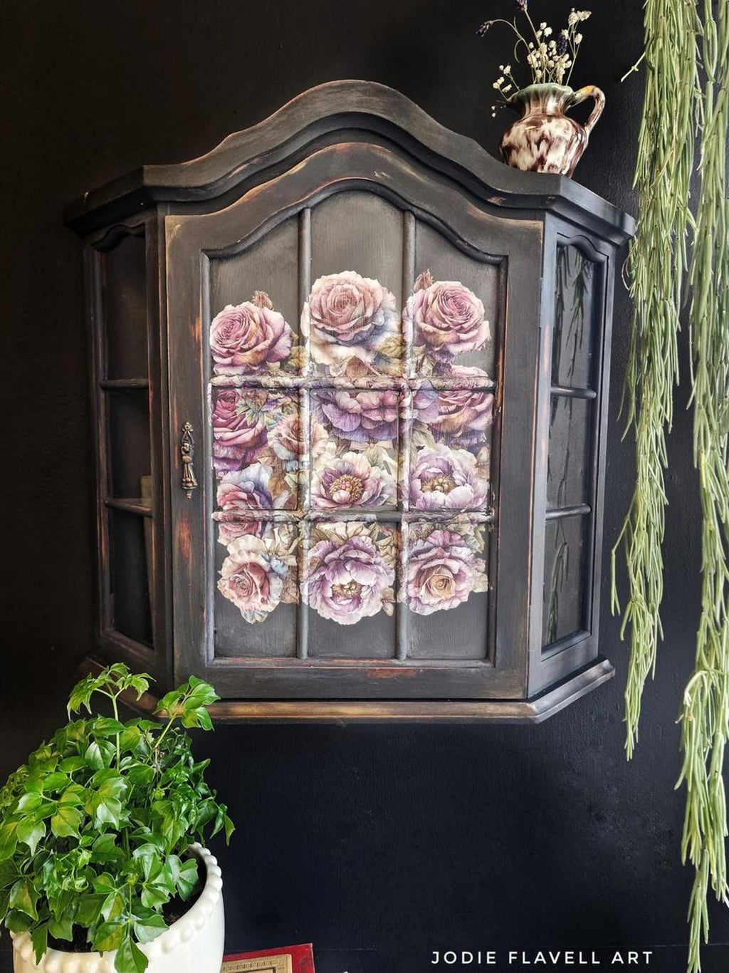 ROSES AND PEONIES | Mid Transfer for Furniture | Dixie Belle Paint | 3 Sheets - 8" x 12" each | black and white script and stamps