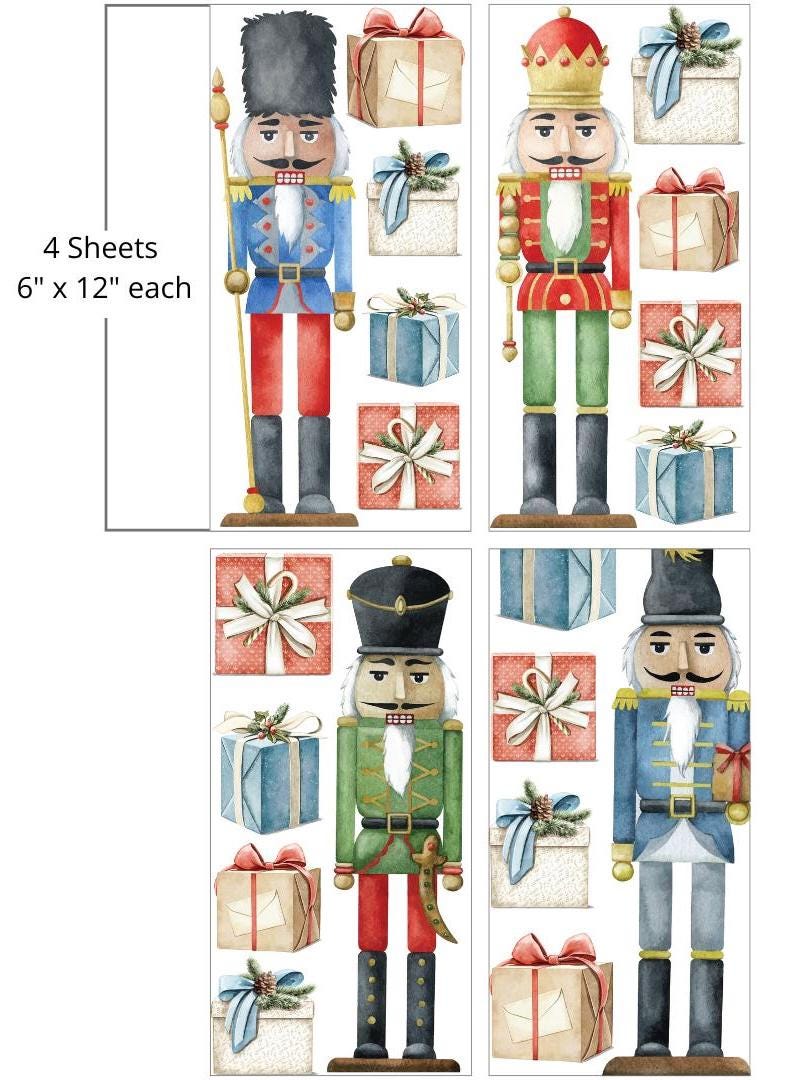 Nutcracker | Retired | Small Transfer | Dixie Belle Paint Company | 4 separate sheets of nutcrackers perfect for small decor projects