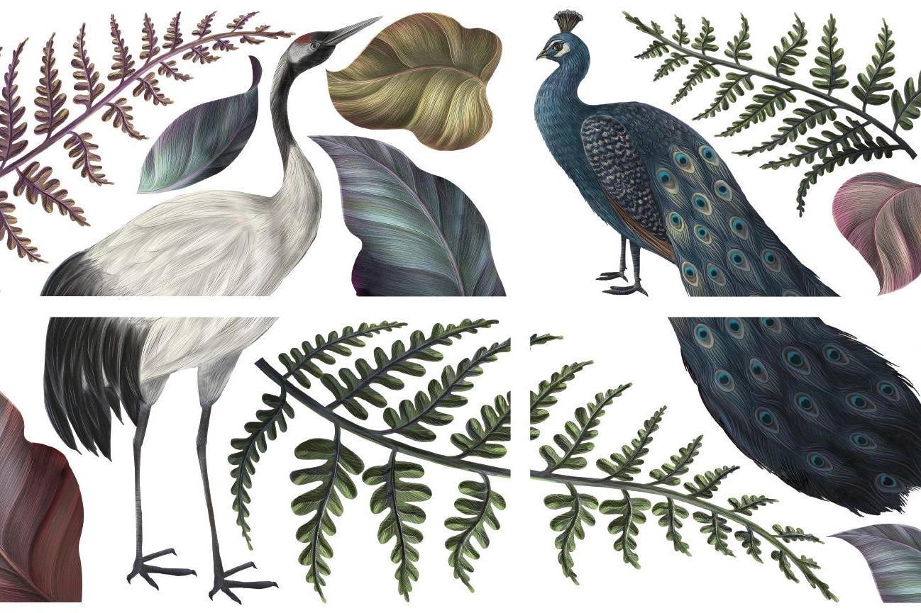 ELEGANT AVIAN FLORA | Transfer | Retired | Crafts | Art | Dixie Belle Paint | Belles & Whistles | peacocks and petals