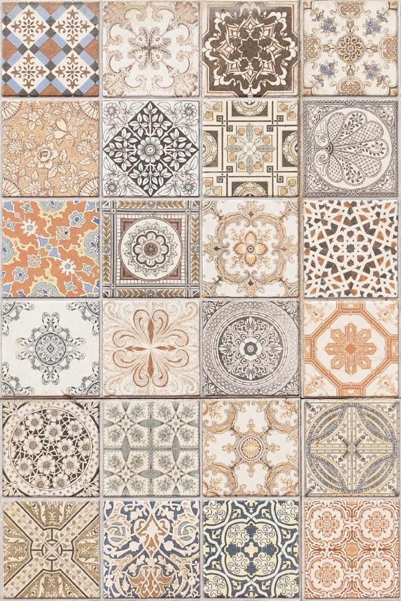 MOORISH TILES | A3- 11.7 x 16.54 inches | Rice Decoupage Paper | Furniture | Crafts | Art
