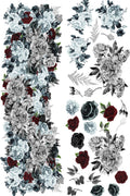 MONOCHROME MAJESTY | Large Transfer | Dixie Belle Paint | monochrome florals on translucent background Dixie Belle Paint