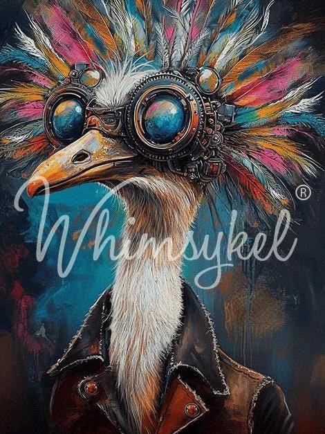 EMMETT | Large Decoupage Tissue Paper for Furniture | Arts & Crafts | 21x29 | Whimsykel Designs | pink rock/funky emu