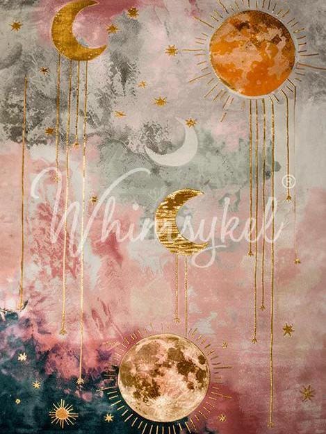 BOHO NIGHT SKIES | Large Decoupage Tissue Paper for Furniture | Arts & Crafts | 21x29 | Whimsykel Designs | Whimsical Sun, Moon, and Stars