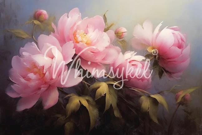Romantic Peonies Large Decoupage Tissue Paper for Furniture 21x29 Whimsykel Designs peonies on elegant background