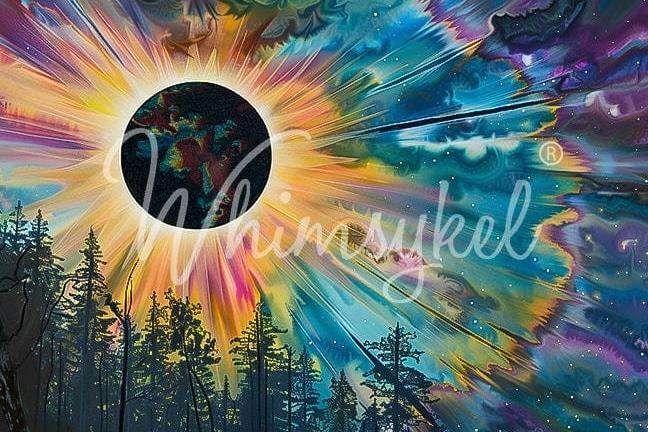 COLORFUL SOLAR ECLIPSE | Large Decoupage Tissue Paper for Furniture | Arts & Crafts | 21x29 | Whimsykel Designs | Limited Edition