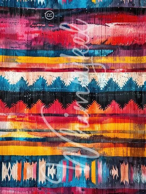 Boho Blanket (Right) | 21”x29” | Large Decoupage Tissue Paper | Whimsykel Designs Whimsykel