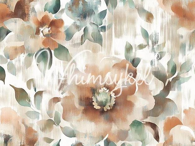 Muted Blossoms Decoupage Tissue Paper for Furniture 21x29 Whimsykel Designs neutral flowers