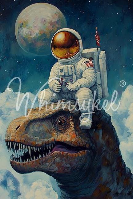 ASTRONAUT DREAMS | Large Decoupage Tissue Paper for Furniture | Arts & Crafts | 21x29 | Whimsykel Designs