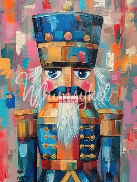 Holiday Soldier Large Decoupage Tissue Paper for Furniture 21x29 Whimsykel Designs Colorful, Whimsical Nutcracker