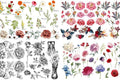 VINTAGE FLORAL | Large Transfer for Furniture | Retired | Dixie Belle Paint | 24"x38" divided into 4 sheets