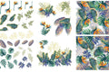 TROPICAL LEAVES | RETIRED | Large Transfer for Furniture | Dixie Belle Paint | 24"x38" divided into 4 sheets Dixie Belle Paint