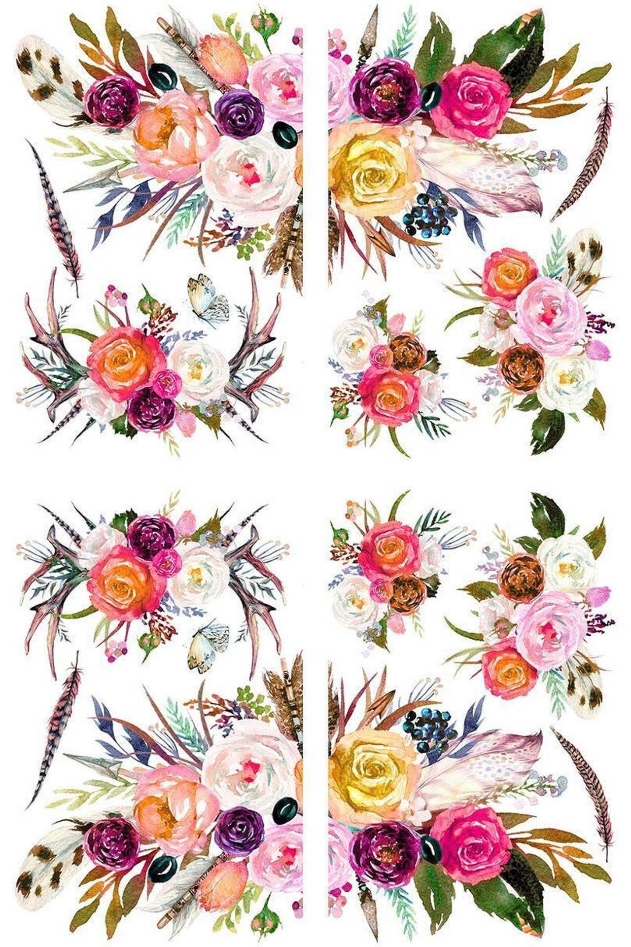 FLOWER CHILD | Transfer | Retired | 4 Sheets | Dixie Belle Paint boho florals