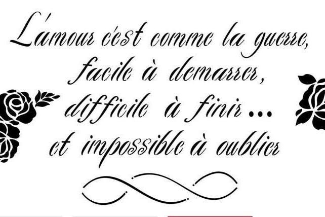 Script Damour Francais large print Stencil Dixie Belle Paint