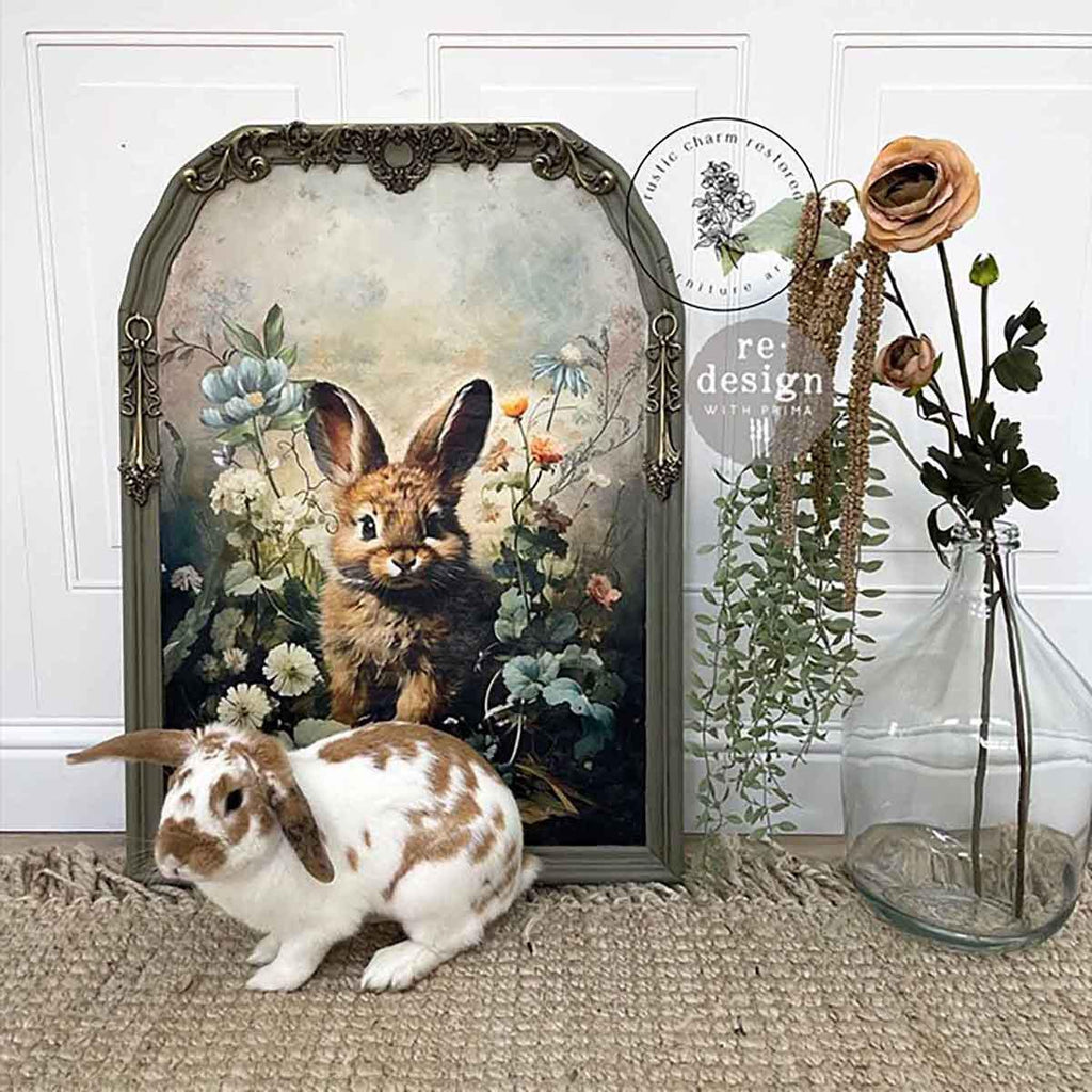 DREAMY BUNNIES | Decoupage Decor Tissue Paper for Furniture | 3 sheets - 19.5"x30" | Redesign with Prima | easter bunnies