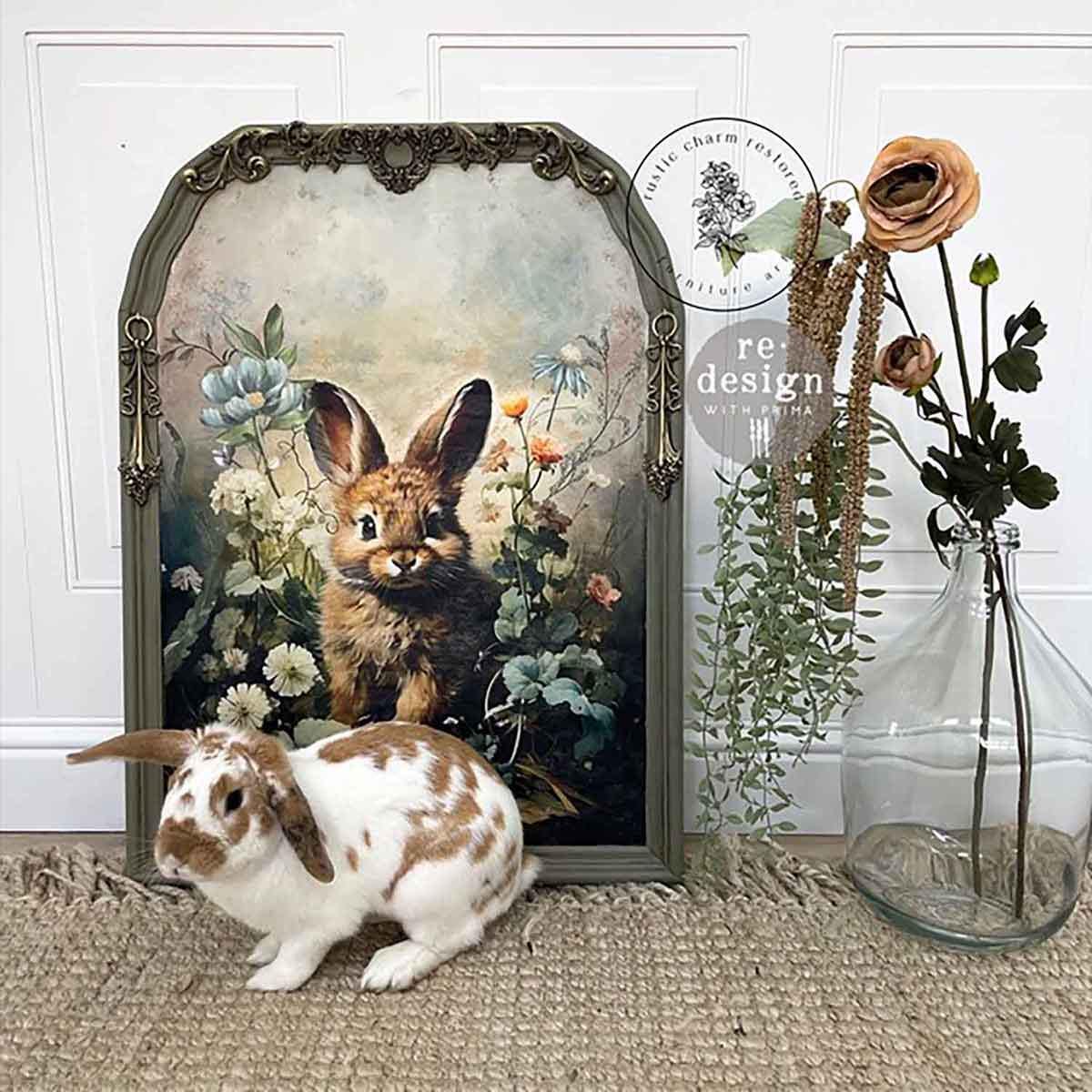 DREAMY BUNNIES | Decoupage Decor Tissue Paper for Furniture | 3 sheets - 19.5"x30" | Redesign with Prima | easter bunnies
