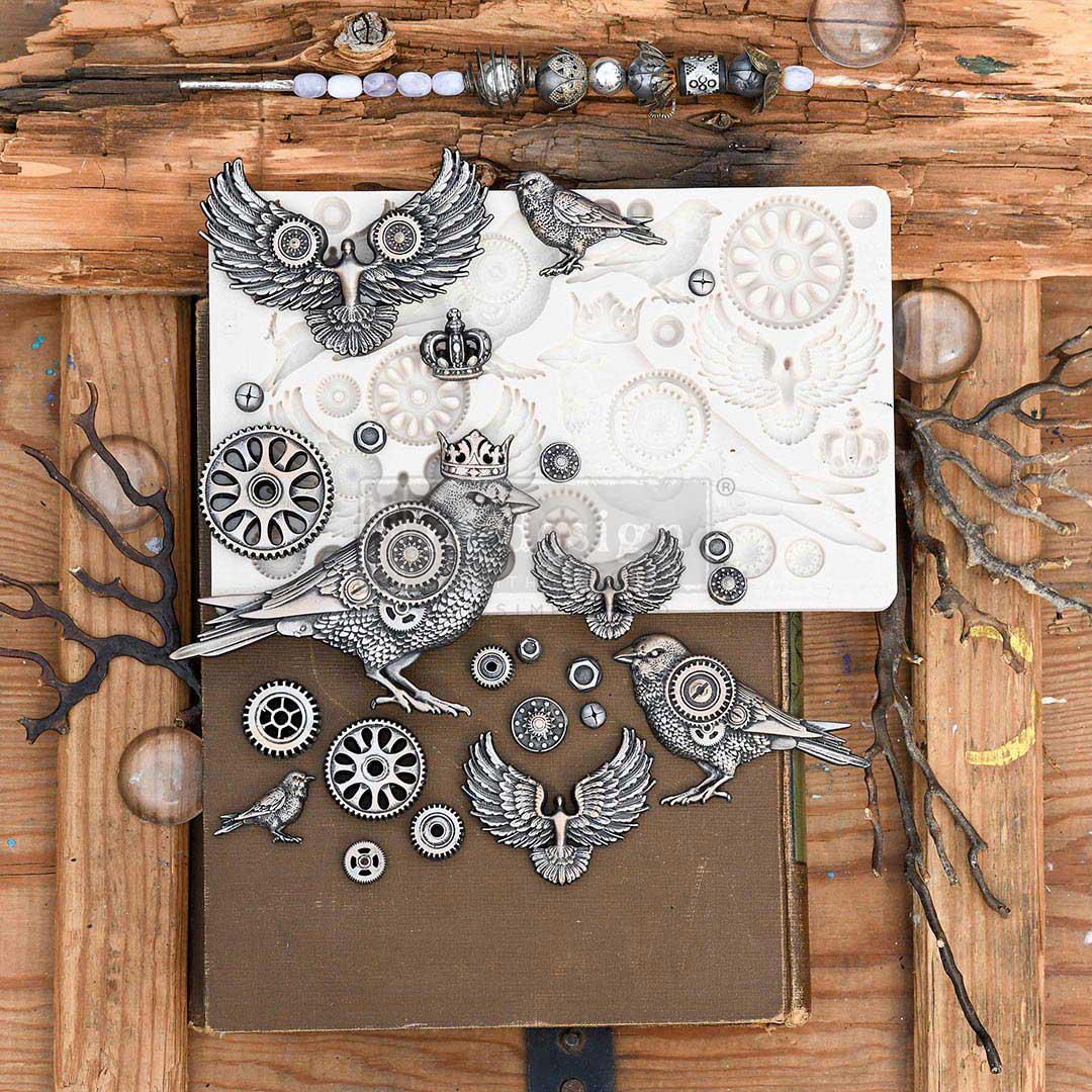 Clockwork Sparrows - Resin Mould 5"x8"
