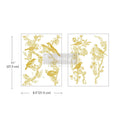 GOLDEN SERENADE | Middy Transfers | Redesign With Prima | Rub on Transfers for Furniture and Crafts | 2 sheets-8.5" x 11" Redesign with Prima