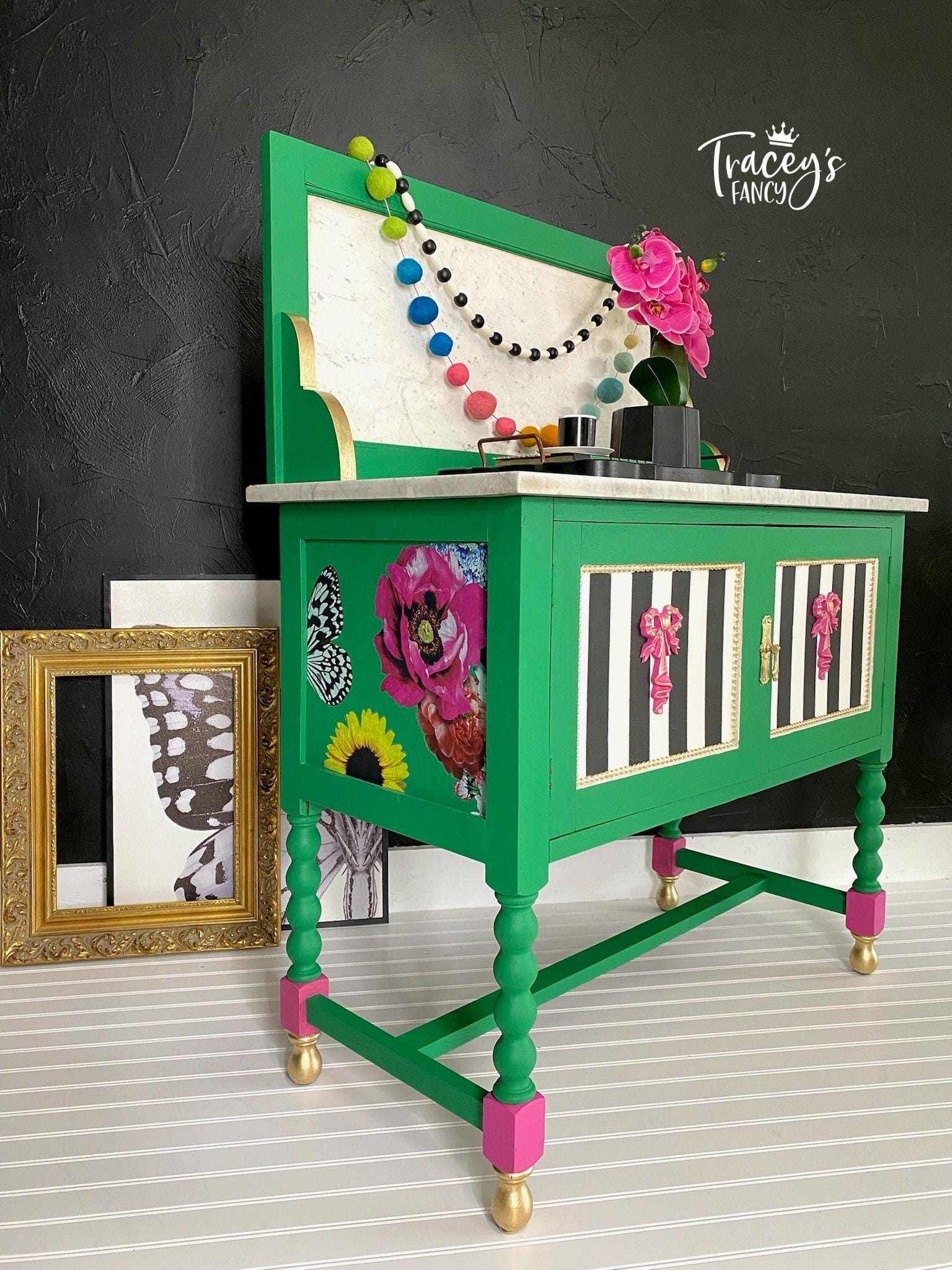 WHIMSICAL WONDERLAND | Retired | Large Transfer for Furniture | Dixie Belle Paint | 24"x38" divided into 4 sheets | florals and butterflies