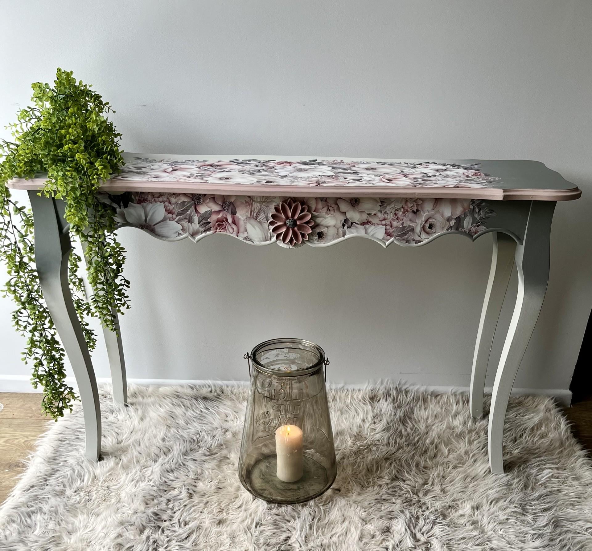 SOFT WINTERY FLORAL | Large Transfer for Furniture | Dixie Belle Paint | 24"x38" divided into 4 sheets | delicate bouquet