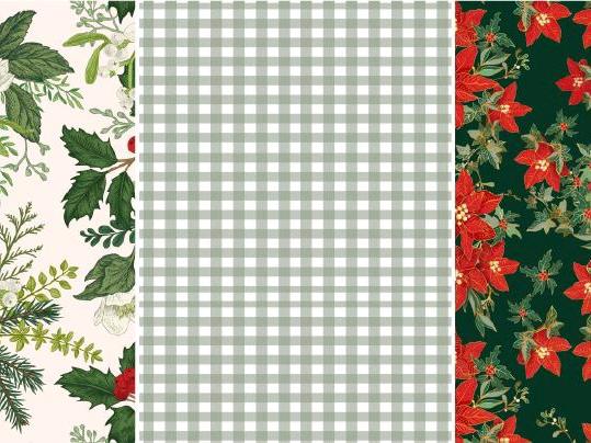 HOLIDAY HOLLY | 3 Sheets A3- 11.7 x 16.54 inches | Rice Decoupage Paper | Furniture | Crafts | Art|