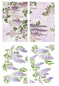 WISTERIA SPRING | Retired | Large Transfer | Dixie Belle Paint | wisteria on clear and purple background Dixie Belle Paint