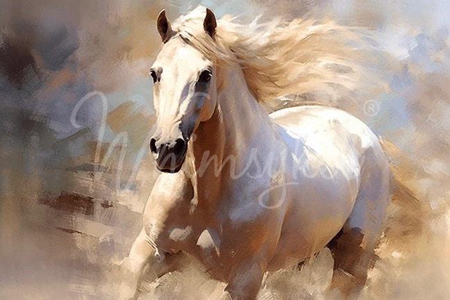 Unbridled Large Decoupage Tissue Paper for Furniture 21x29 Whimsykel Designs Galloping Horse in Field