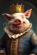 King Porkton Large Decoupage Tissue Paper for Furniture 21x29 Whimsykel Designs Royal Pig