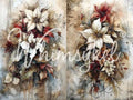 Christmas Floral | 21"x29" | Large Decoupage Tissue Paper | Whimsykel Designs