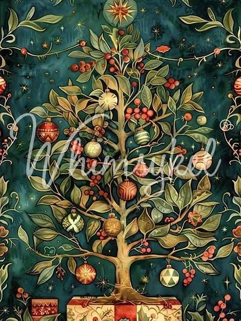 Pear Tree Large Decoupage Tissue Paper for Furniture 21x29 Whimsykel Designs holiday tree