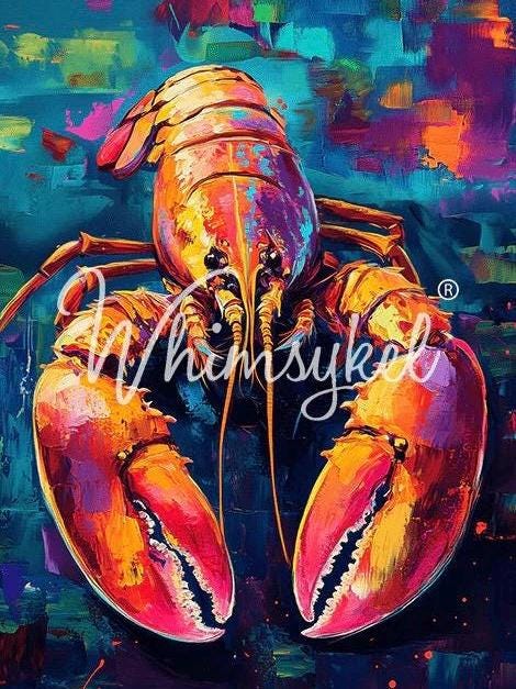 Pinchy Pete Large Decoupage Tissue Paper for Furniture 21x29 Whimsykel Designs large lobster on abstract background