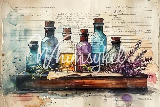 APOTHECARY | Large Decoupage Tissue Paper for Furniture | Arts & Crafts | 21x29 | Whimsykel Designs