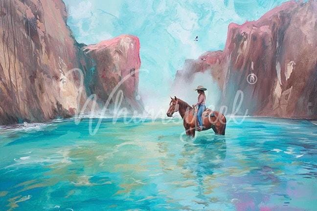 Oasis Large Decoupage Tissue Paper for Furniture 21x29 Whimsykel Designs Horse in Water